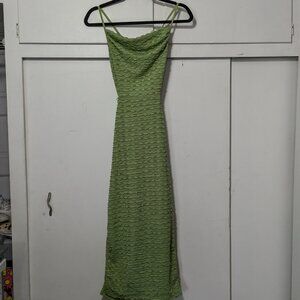 Niay Green Maxi Slit Dress